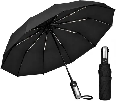 Guarda-Chuva Automático 10 Varetas Reforçado Dobrável Resistente ao Vento | Proteção UV e Blackout, Compacto, Portátil para Viagens