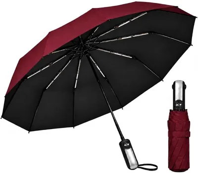 Guarda-Chuva Automático 10 Varetas Reforçado Dobrável Resistente ao Vento | Proteção UV e Blackout, Compacto, Portátil para Bicicleta