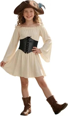 Girls Renaissance Pirate Fairy Medieval Halloween Dress