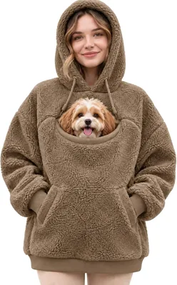 犬猫用カンガルー hoodie ポケット付き フリースライニング