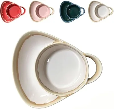 Ceramic Divided Soup & Sandwich Bowl - White