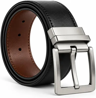 Cinto Masculino Dupla Face, Preto e Café