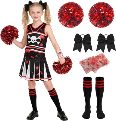 Halloween Zombie Cheerleader Costume Set