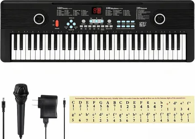 61 Key Keyboard Piano - Built-in Speaker & Mic