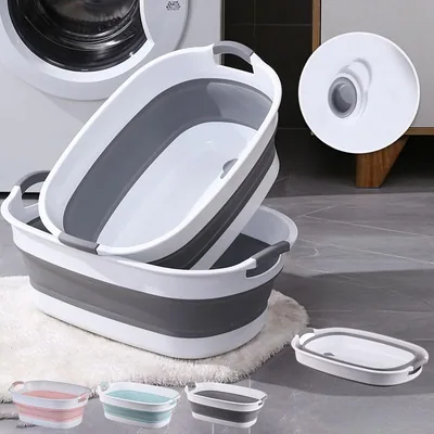 ベビー入浴、折りたたみ式、ソフトタブ、幅広、7.9ガロン（30L）、シンク、風呂桶、風呂槽