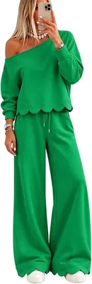 Polk Dot Sweatsuit Women'2 Piece Outfit