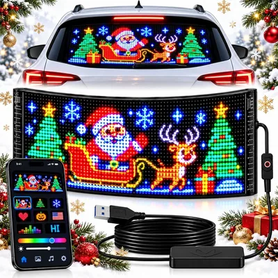 Animated Christmas LED Rear Window Panel