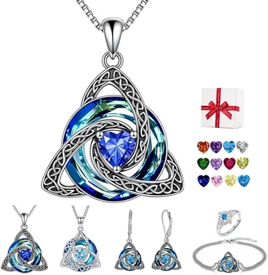 mycutia Celtic Witch Knot Birthstone Jewelry Set