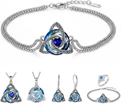 mycutia Celtic Witch Knot Birthstone Jewelry Set