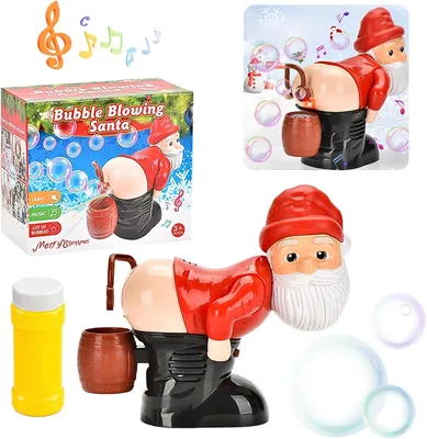Funny Farting Santa Bubble Blower,Christmas Bubble Machine with Music Light | Automatic Christmas Sa