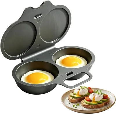 Dual Cavity Microwave Egg Poacher With Lid
