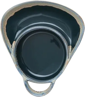 2 Compartment Ceramic Chip & Dip Bowl - Retro Divided Snack Set