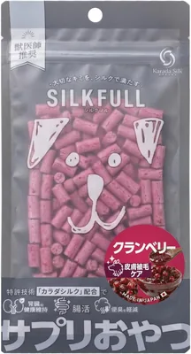 シルクフル 犬噛みサプリメント クランベリー コラーゲン 皮膚被毛ケア | シルクフル 噛み食事、クランベリー 100mgのC