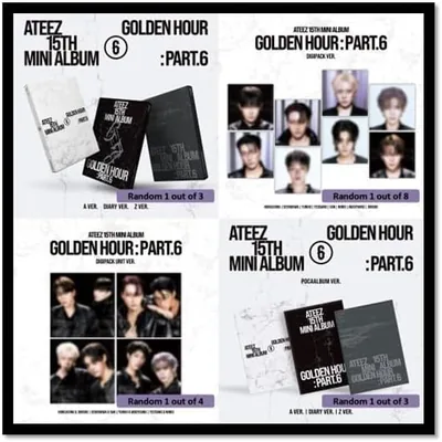 ATZ ATEEZ GOLDEN HOUR Part.6 4 Ver Set - Photobook, Digipack, Unit Digipack, POCAALBUM