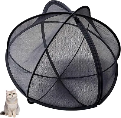 猫用プレイサークル 通気性メッシュネット・360°ローリング・折りたたみ可能 70cm