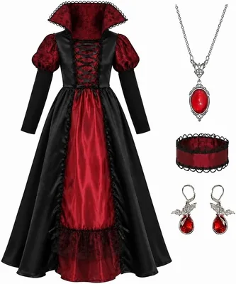 Gothic Vampire Queen Dress Set Halloween Costume