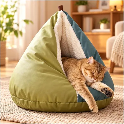 チキンアットベッド ドーム型 猫用 ベッド 最大22.0ポンド（10kg） ショートヘア質感