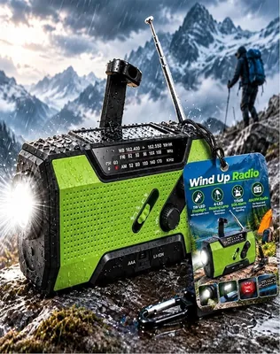 Alerskyo Wind Up Radio Emergency Solar Torch NOAA Alerts