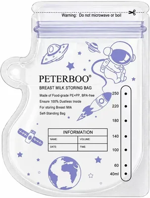 120 Piece Breast Milk Storage Bag 250ml Self-Standing 4 Packs BPA-Free