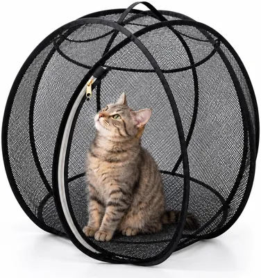 猫用プレイサークル：ローリング、ペットケージ、360°パノラマビュー、ポップアップ型、ジッパー付き