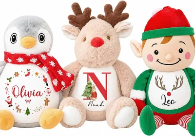 Personalised Christmas Teddy - Custom Xmas Teddy Gift
