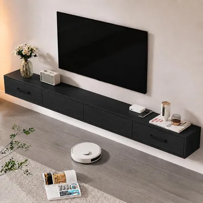 86.6" Floating TV Stand - Wall Mount Media Console