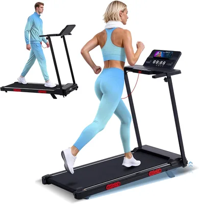 OurPeace Compact Walking Pad Treadmill with Handle Bar