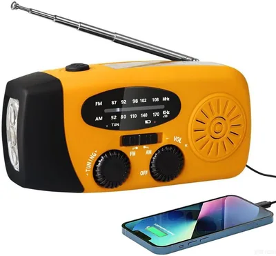 Wind Up Solar Radio - Emergency Weather Hand Crank Torch