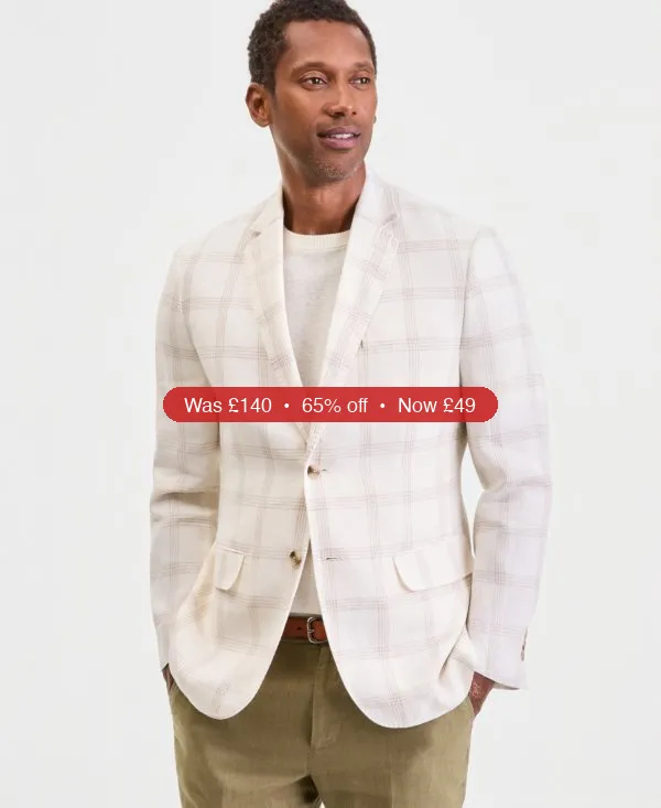 Club Room Men's 100% Linen Blazer - 65% Off