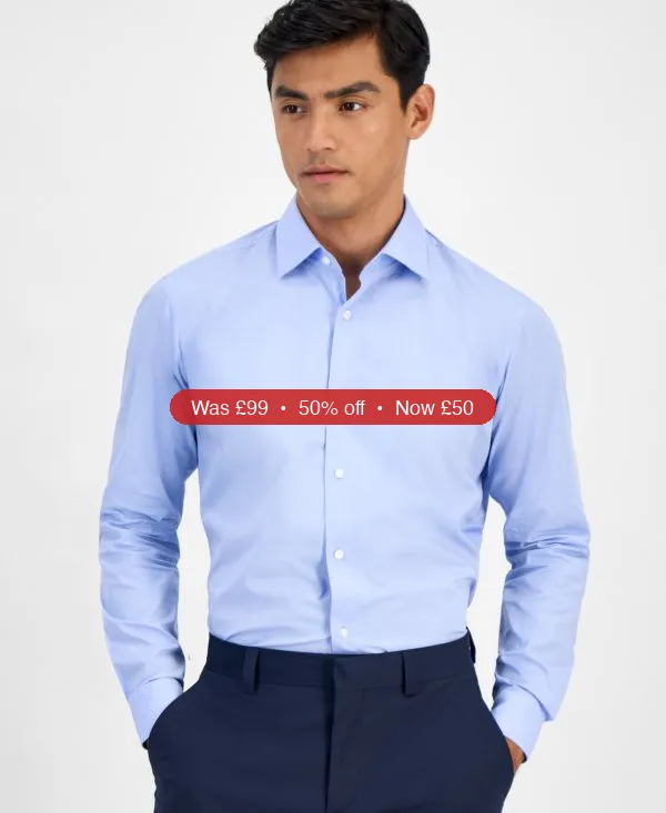 HUGO by Hugo Boss Men's Valerio Long Sleeve Button-Front Geo Print Shirt - 50% Off