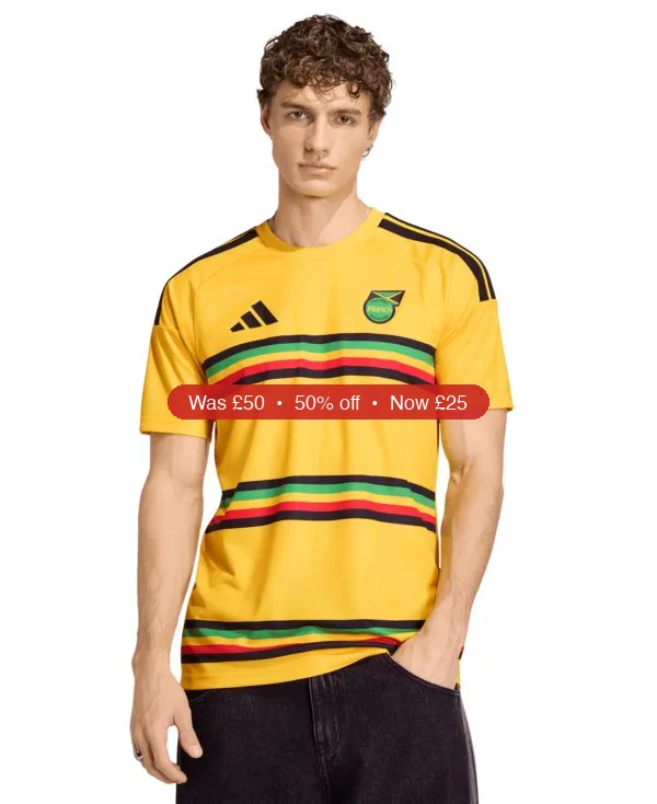 adidas Men's Jamaica 26 Fan Short-Sleeve Jersey - 50% Off