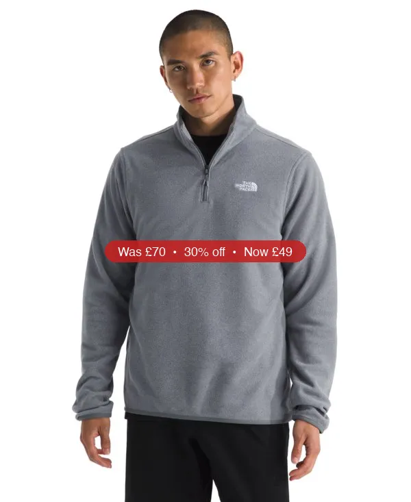 The North Face Men's Glacier Fleece Quarter-Zip Jacket - 30% Off