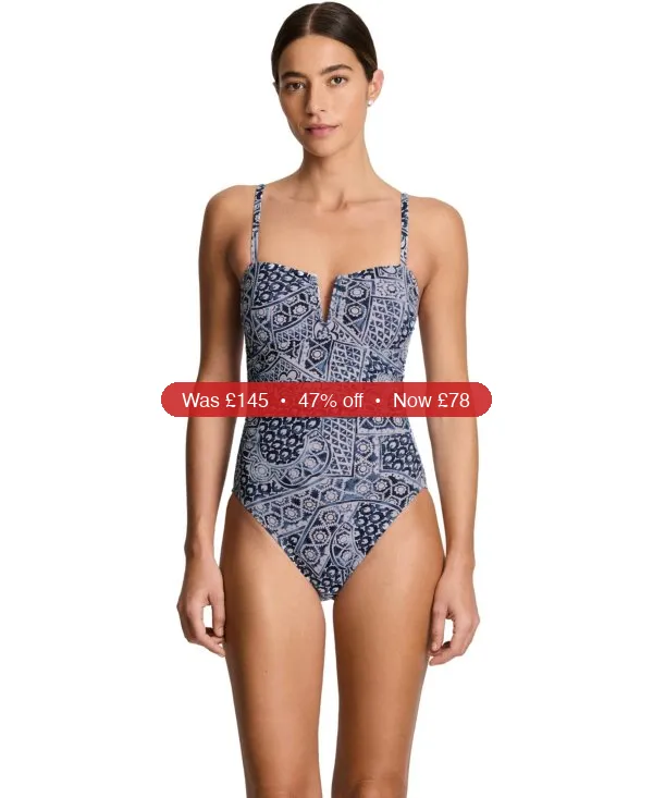 Lauren Ralph Lauren Women's V-Wire Over-The-Shoulder One-Piece Swimsuit - 47% Off