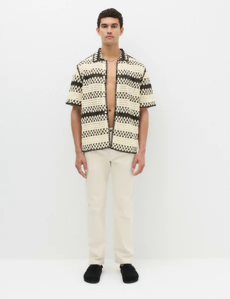 Relaxed Fit Knitted Polo Shirt - 70% Off