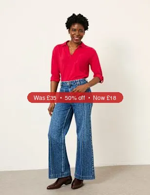 FatFace Pure Cotton Jersey Collared Shirt - 50% Off