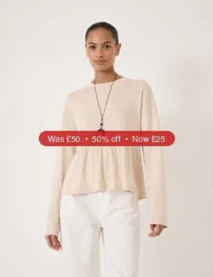 HUSH Pure Cotton Peplum Top - 50% Off