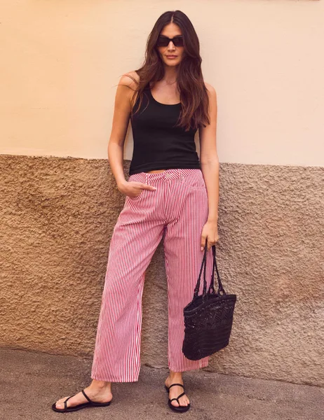 RO&ZO Striped Barrel Leg Jeans - 40% Off