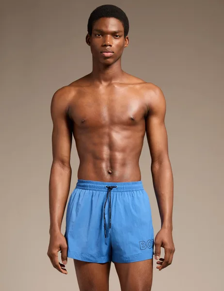 Boss Pocketed Quick Dry Logo Graphic Swim Shorts - 26% Off