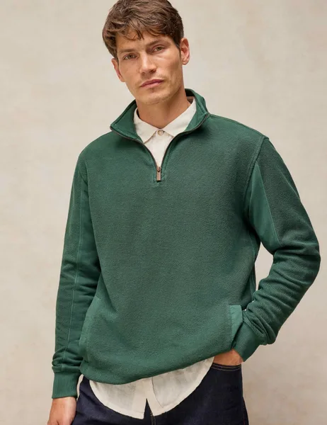White Stuff Pure Cotton Half Zip Sweatshirt - 3% Off