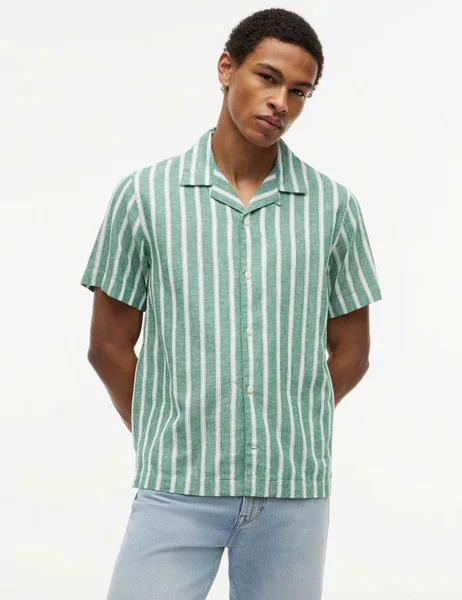 Tommy Hilfiger Regular Fit Cotton Linen Blend Shirt - 60% Off