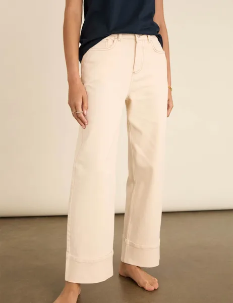 BAUKJEN Mid Rise Straight Leg Turn Up Jeans - 40% Off