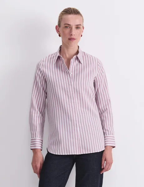 Sportscraft Cotton Rich Striped Shirt with Silk - 1% Off