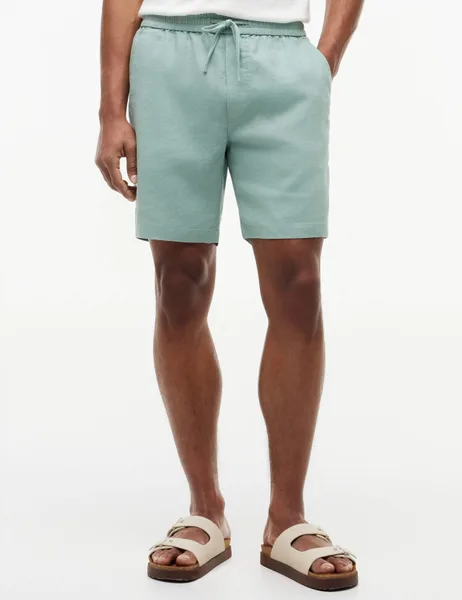 Tommy Hilfiger Regular Fit Linen Rich Lightweight Shorts - 63% Off