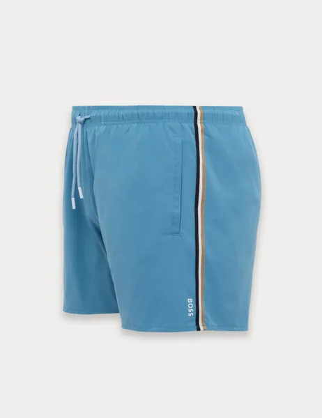 BOSS Pocketed Signature Stripe Swim Shorts - 51% Off