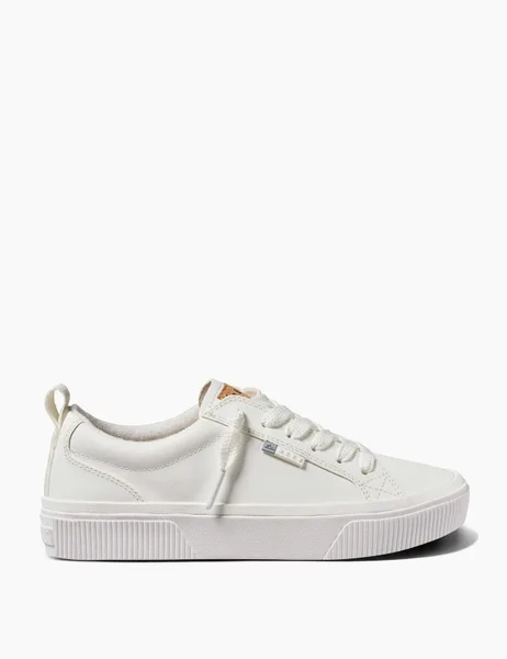 REEF Lay Day Dawn Leather Metallic Trainers - 49% Off