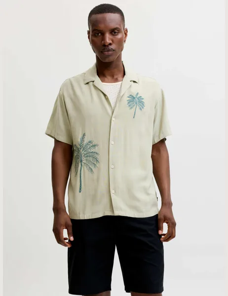 JACK & JONES Regular Fit Short Sleeve Embroidered Shirt - 51% Off