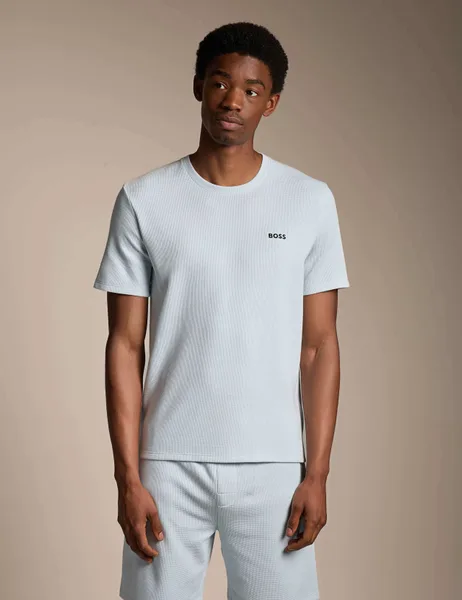 Boss Cotton Rich Waffle Crew Neck T-Shirt - 51% Off