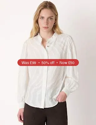 Whistles Animal Print Textured Shirt - 50% Off