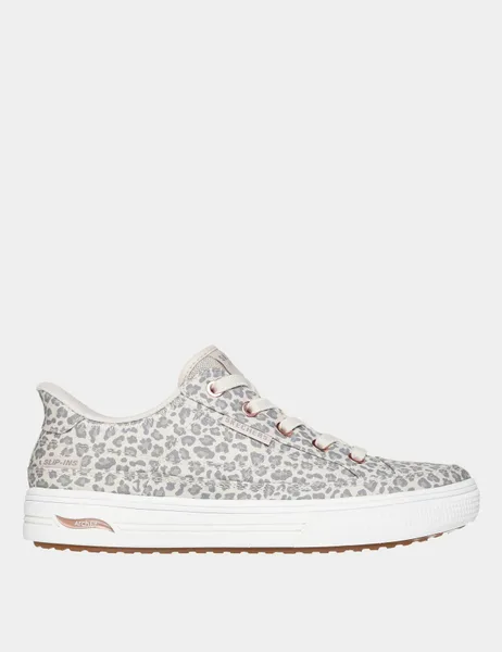 Skechers Arch Fit Arcade Slip-Ins Leopard Canvas Trainers - 44% Off