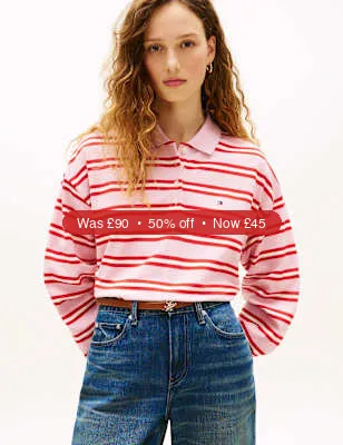 Tommy Hilfiger Cotton Rich Striped Polo Shirt - 50% Off